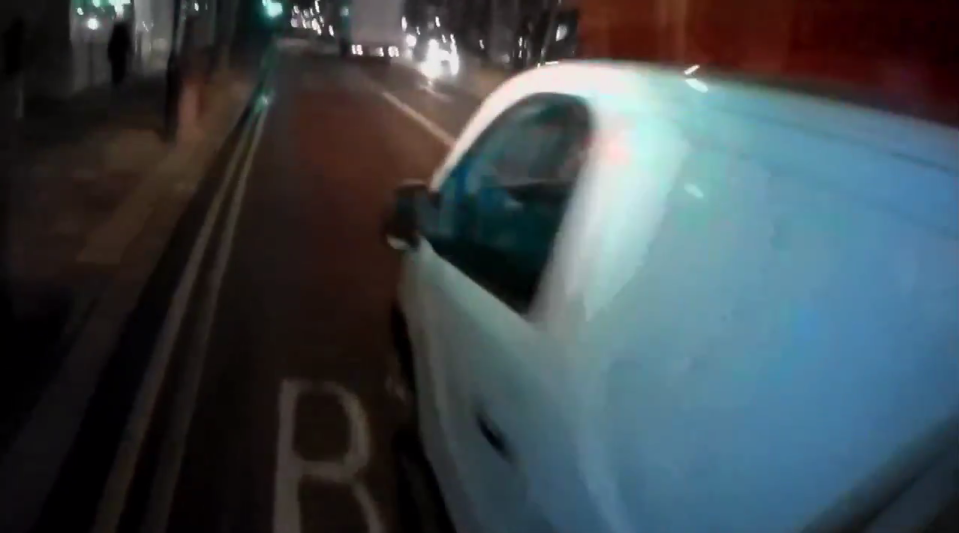 This picture shows how close the van came to hitting Jeremy Vine in London late last night