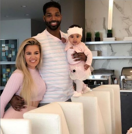  Khloe and Tristan pictured in happier times with their daughter True