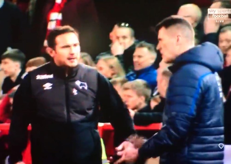 Frank Lampard appeared to goad Roy Keane during Derby's 1-0 defeat at Nottingham Forest