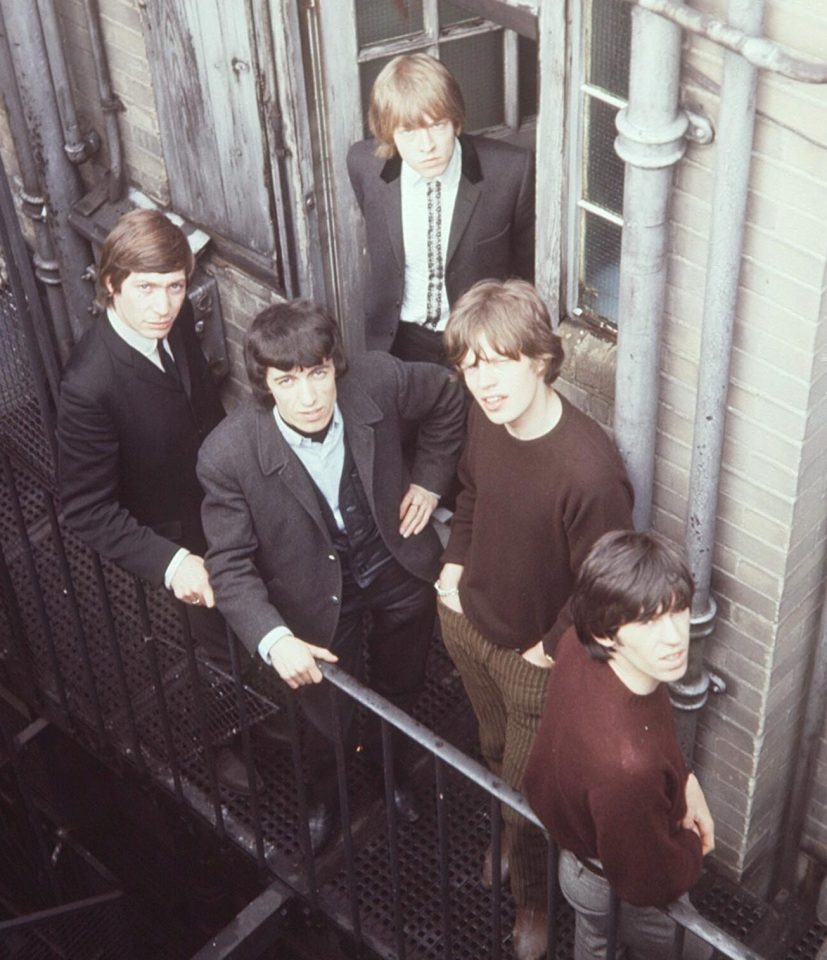 A moody image of the Rolling Stones in 1964, including bassist Bill Wyman, who quit the band in 1993