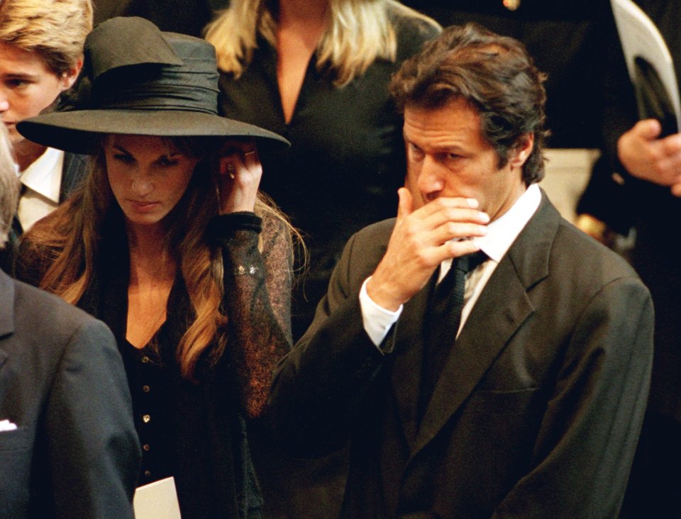  Jemima and Imran at Princess Diana's funeral in September 1997