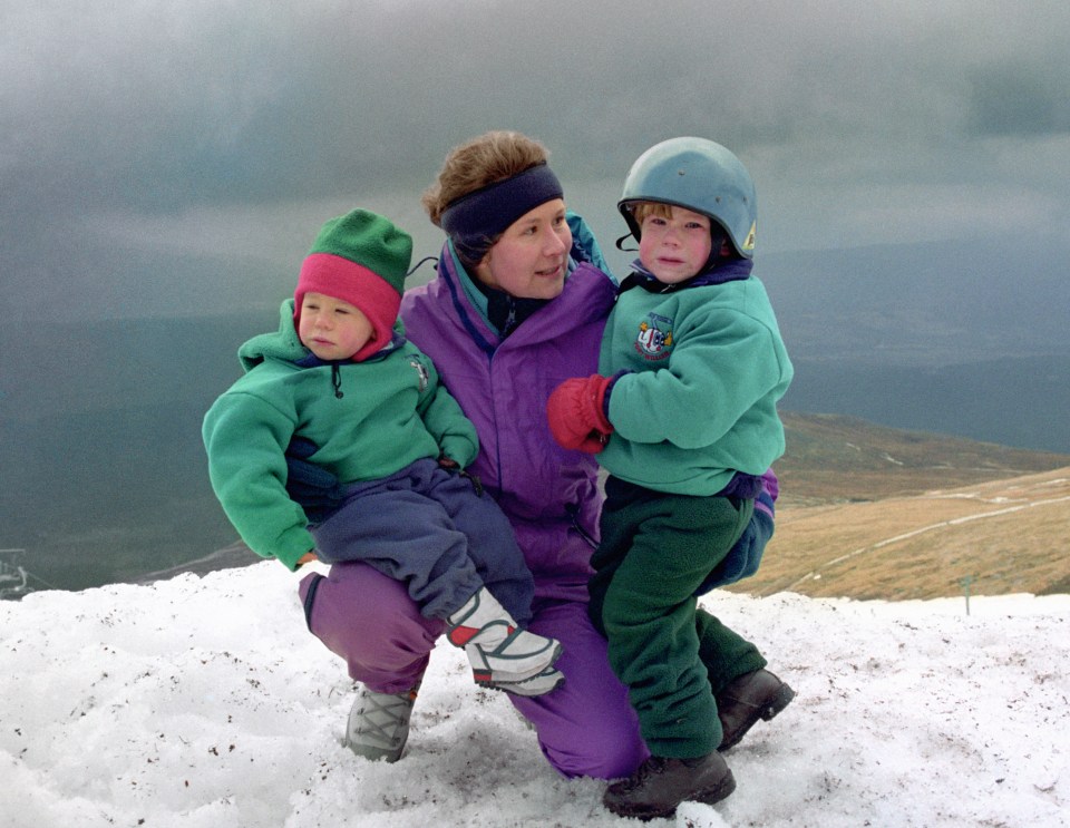 Alison Hargreaves with her two children Kate, left, and Tom, right, who has now vanished