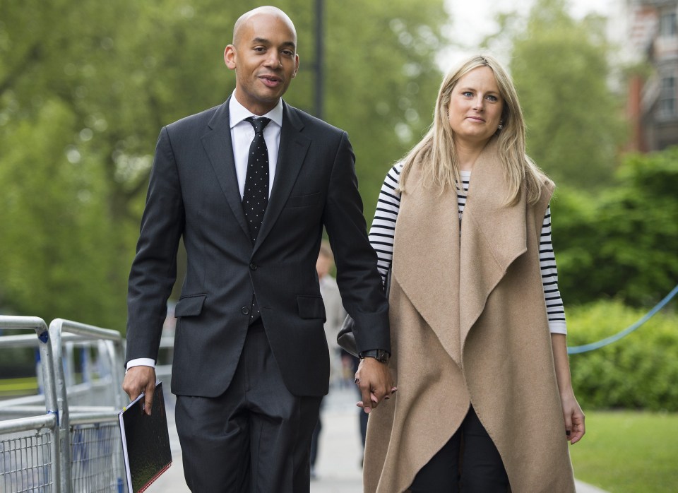 Former Labour MP Chuka Umunna with his wife Alice Sullivan