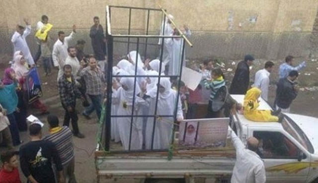  This image purports to show Yazidi captives in ISIS territory