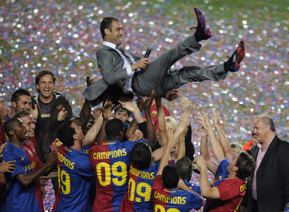  Pep Guardiola twice won the Champions League with Barcelona