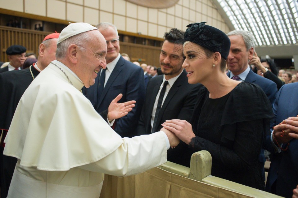 Orlando was at her side as Katy met the Pope last April