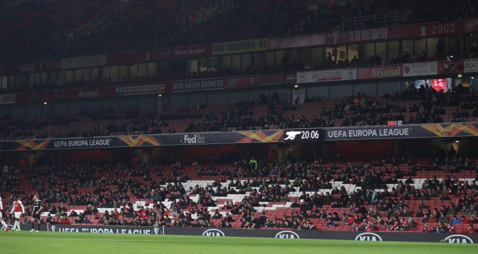  There were a number of empty seats during the Europa League tie against Qarabag