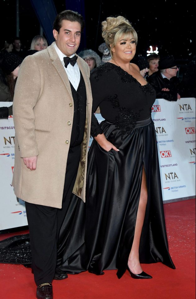  Gemma Collins strikes a pose with her boyfriend James 'Arg' Argent at the NTA Awards