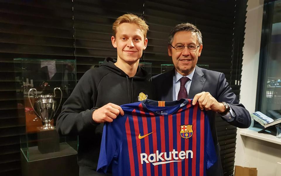  Ajax will reject any compensation offer as the Dutch club do not need money following the departures of their young stars like Frenkie De Jong (pictured)