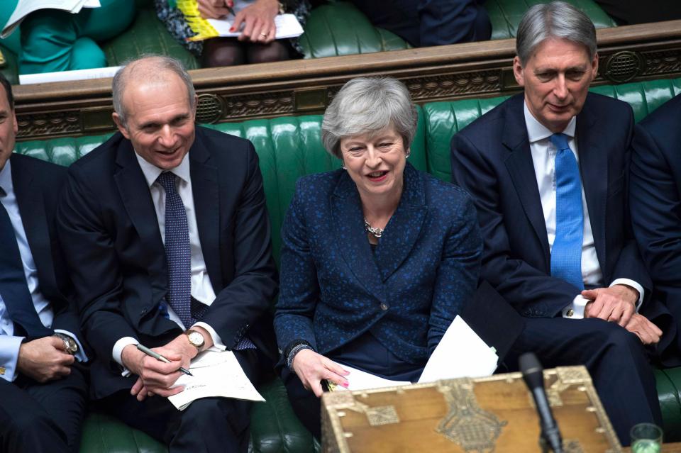  David Lidlington, left, with Theresa May