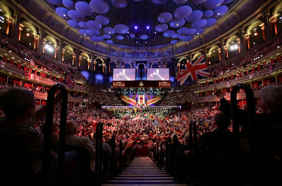  The audience enjoying the BBC Last Night of the Proms at the Royal Albert Hall in London in 2015