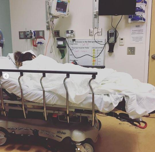  The 45-year-old told fans she is hospital recovering