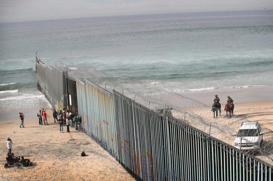  The end of a border wall in Tijuana, Mexico. Trump has been seeking an extra $5.7bn for more construction