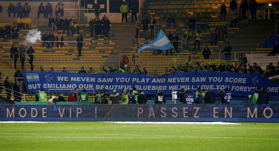 Cardiff fans held a massive banner at the match as well in solidarity with Nantes supporters