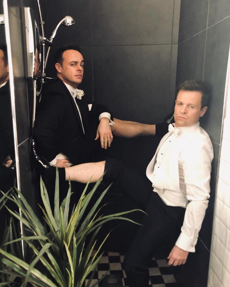  Ant and Dec have mocked Amanda Holden's sexy shower pose with one of their own