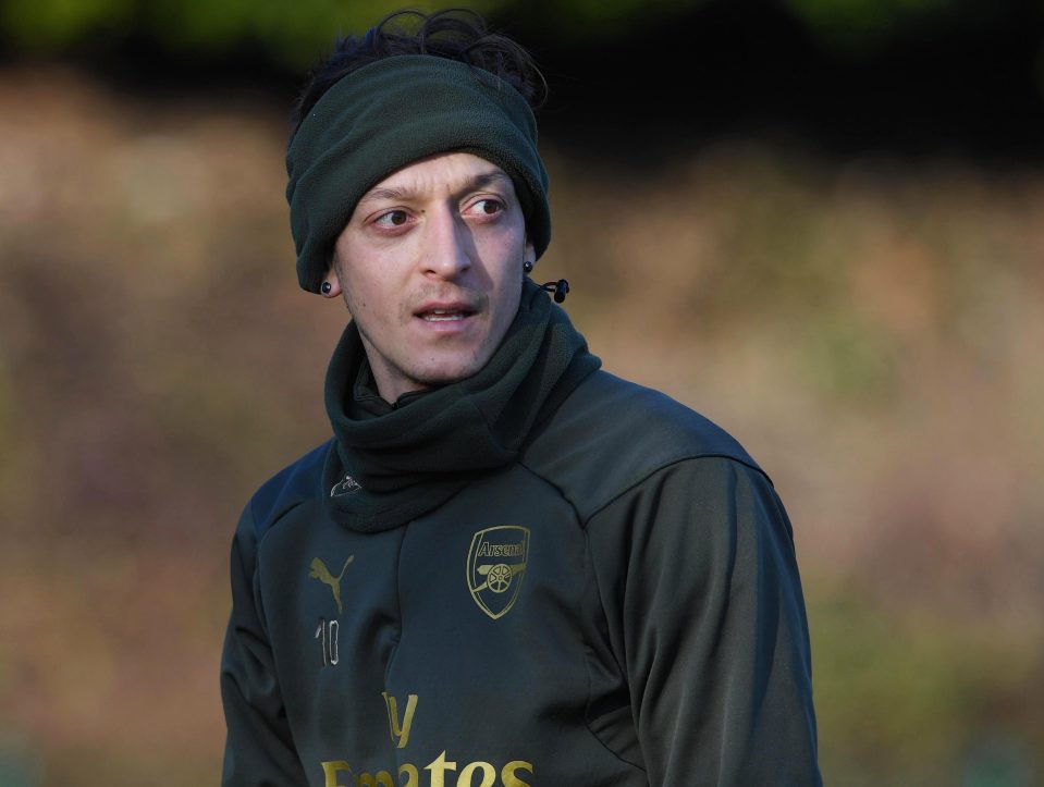  Mesut Ozil trained with Arsenal ahead of the Huddersfield clash but did not play