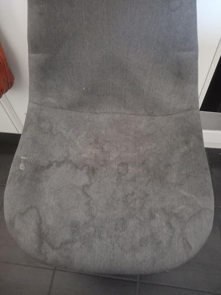  Similarly to the sofa, this chair was looking extremely worn out before being given a new lease of life with the cleaning product