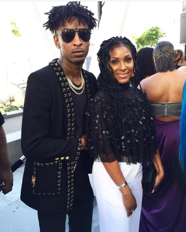  21 Savage pictured with his British mum Heather Joseph