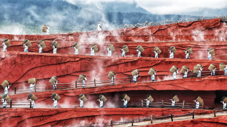 A humanity view of one of the minorities tribes in Yunnan going about their daily working life