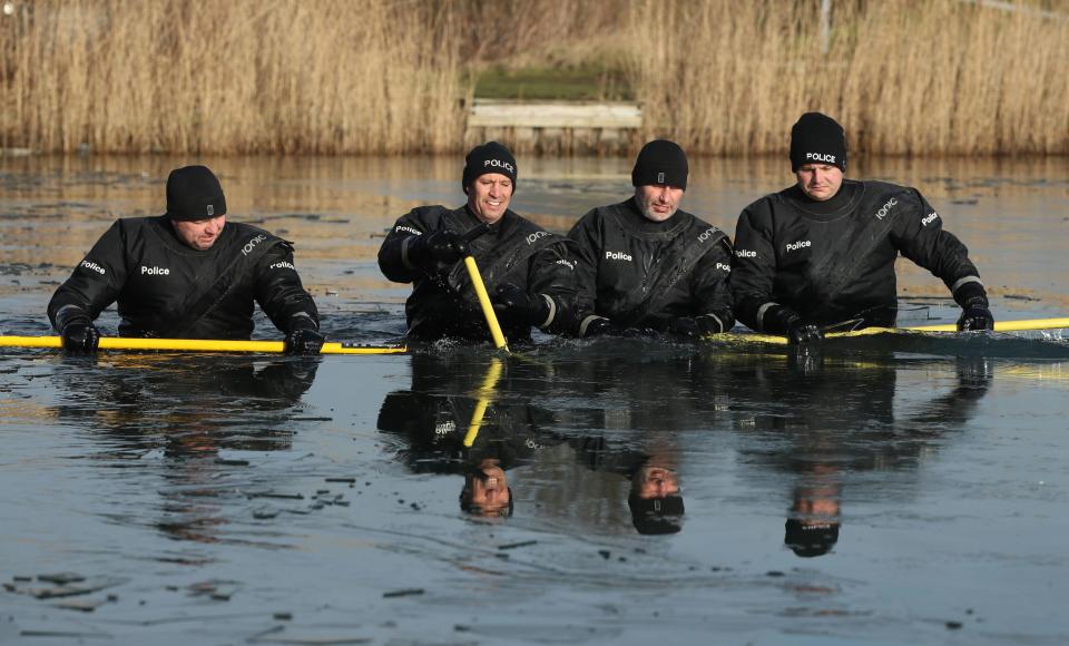  Police officers searched the Oak Road Pond in Hull in a bid to find clues as to what happened to the young woman