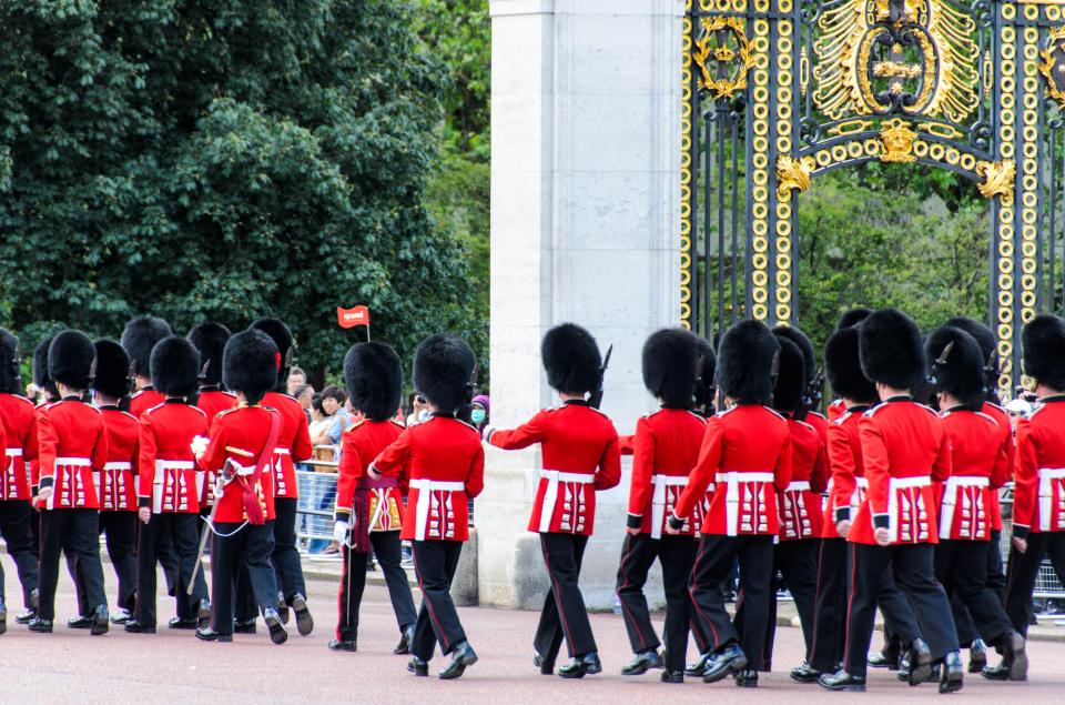  The Grenadier Guards are often seen performing duties at Buckingham Palace