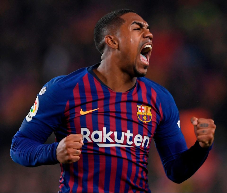  Malcom has had a mixed time at Barcelona and was overjoyed to bag the leveller