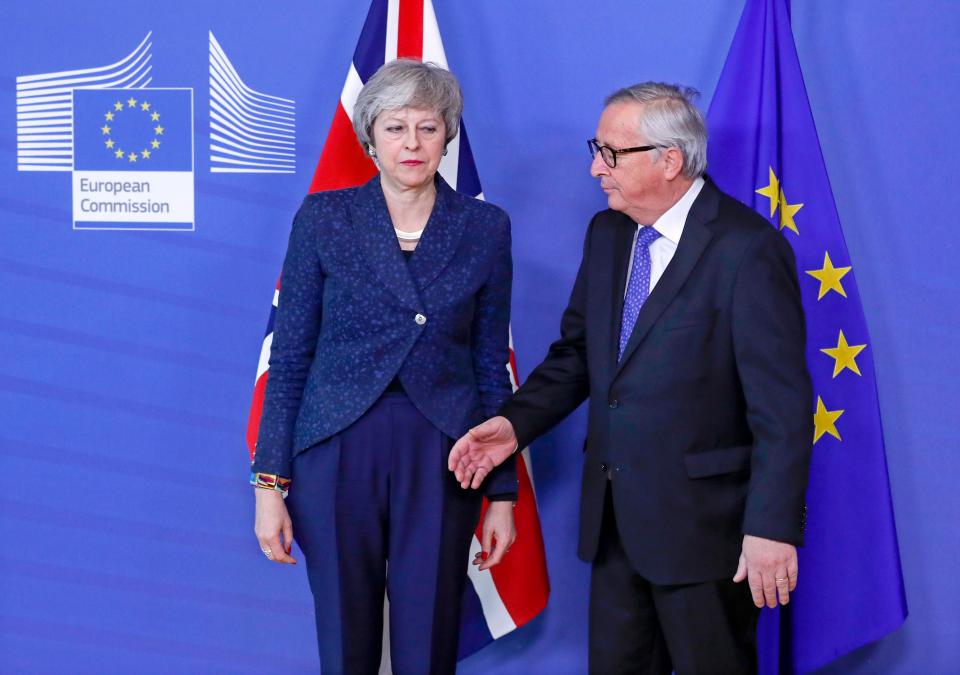  Theresa May meeting Jean-Claude Juncker in Brussels today