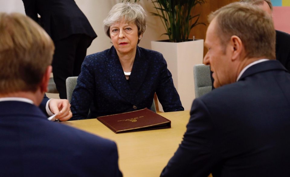  The PM held talks with EU leaders the day after Donald Tusk said there was a place in hell reserved for Brexiteers