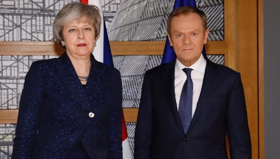  Theresa May looked suitably irritated with the EU's Donald Tusk today after his 'hell' comments yesterday