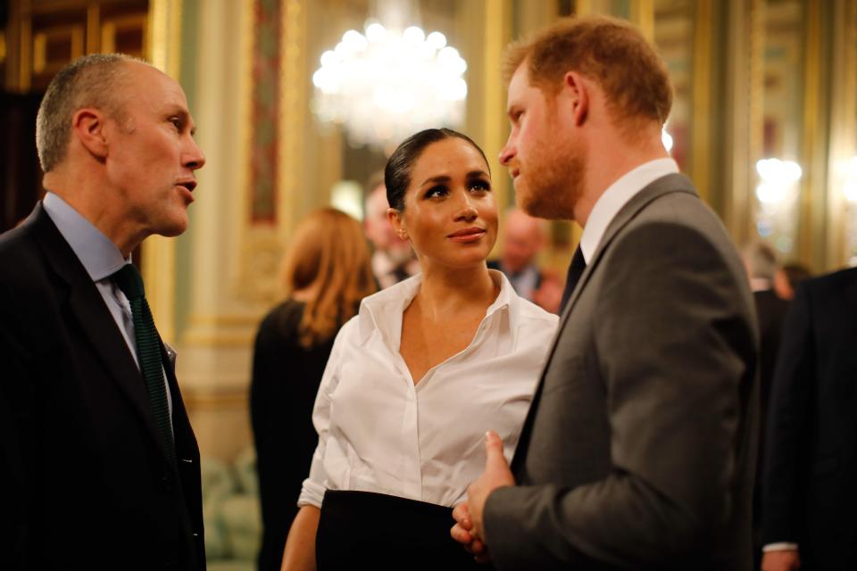  Meghan and Prince Harry chatted to guests at the reception before the ceremony