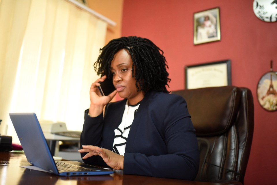 Fatmata Sorie, the president of LAWYERS who provide legal services for vulnerable women