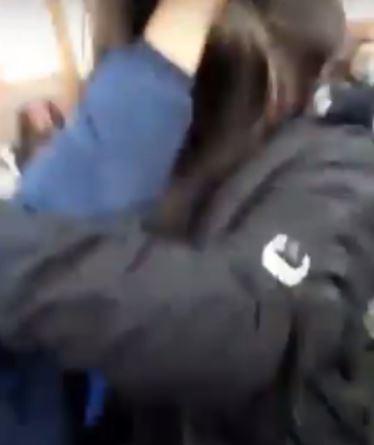  Footage showed bullies grabbing April's hair on her way home from school