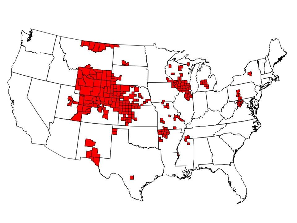  The disease has spread across 26 states in North America