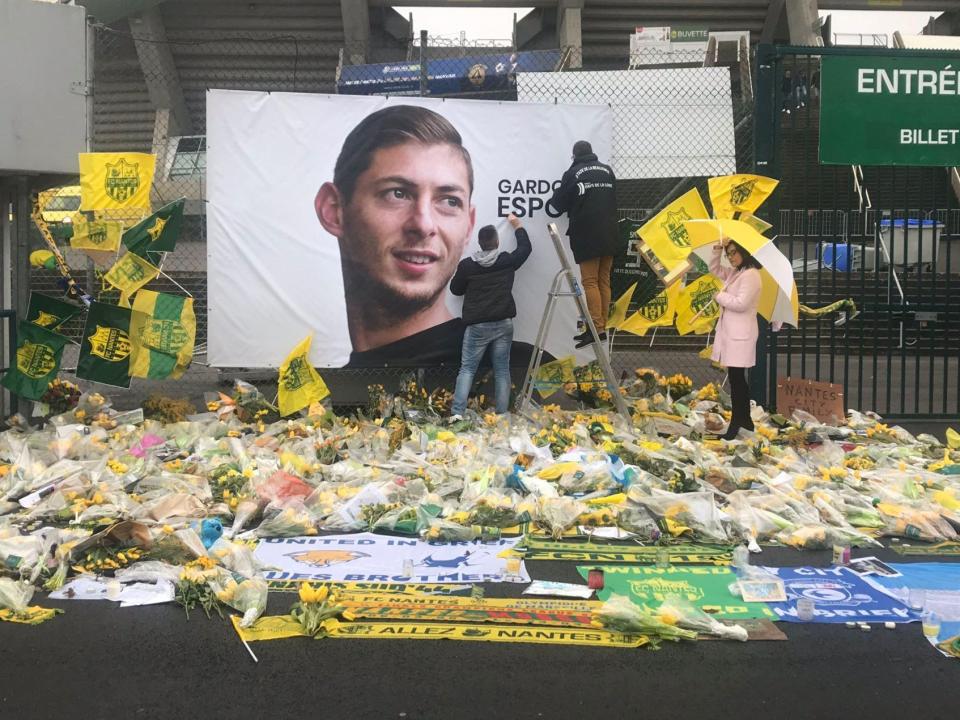 Nantes have removed a message of hope following the tragic news that Emiliano Sala had been declared dead