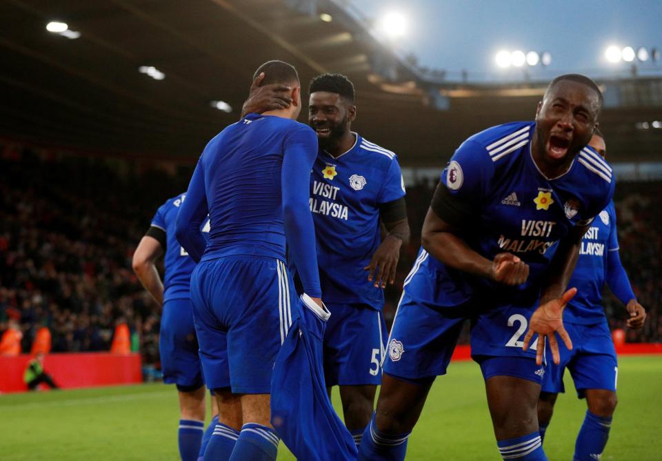  Cardiff left it late to beat Southampton at St Mary's yesterday