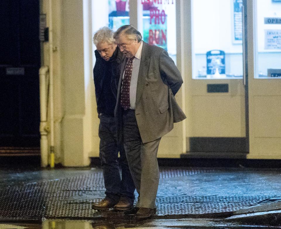  John Bercow and Ken Clarke pictured outside an Indian restaurant on Wednesday night