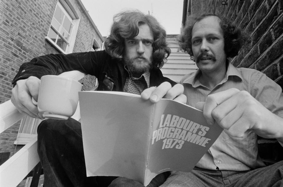  Aspiring Prime Minister Jeremy Corbyn when he was a Labour activist and councillor with Les Silverstone in September 1975