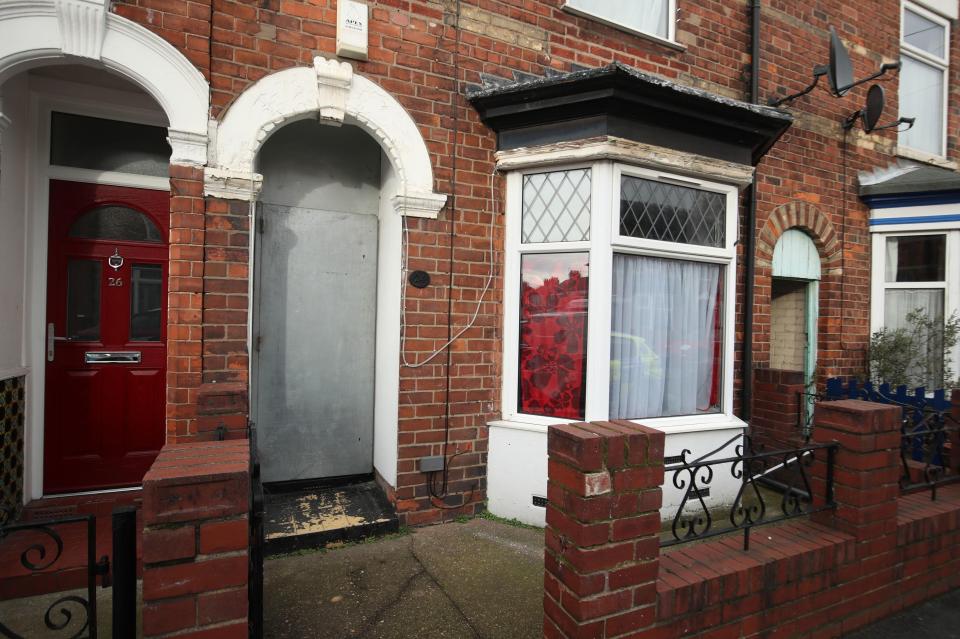  Police yesterday boarded up the butcher's home in Hull