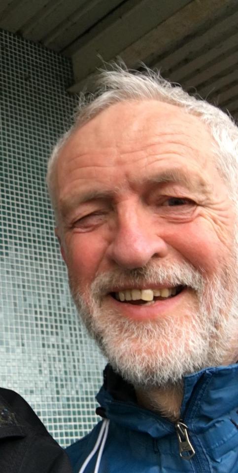  Labour leader Jeremy Corbyn jogging and stretching at Finsbury Park on Sunday, February 10