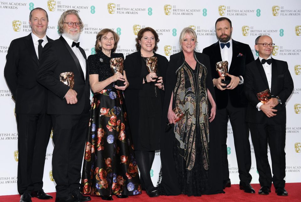  Yorgos Lanthimos, The Favourite director (second from right), explained how long it had taken to get the movie made while accepting the Best British Film award, one of the seven awarded to the production on the night