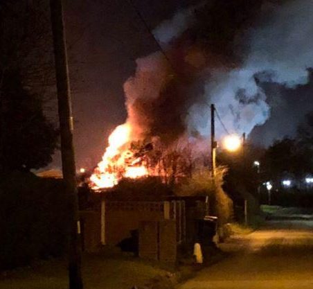 Flames were seen ripping through the Sir Robert Peel Hospital in Tamworth