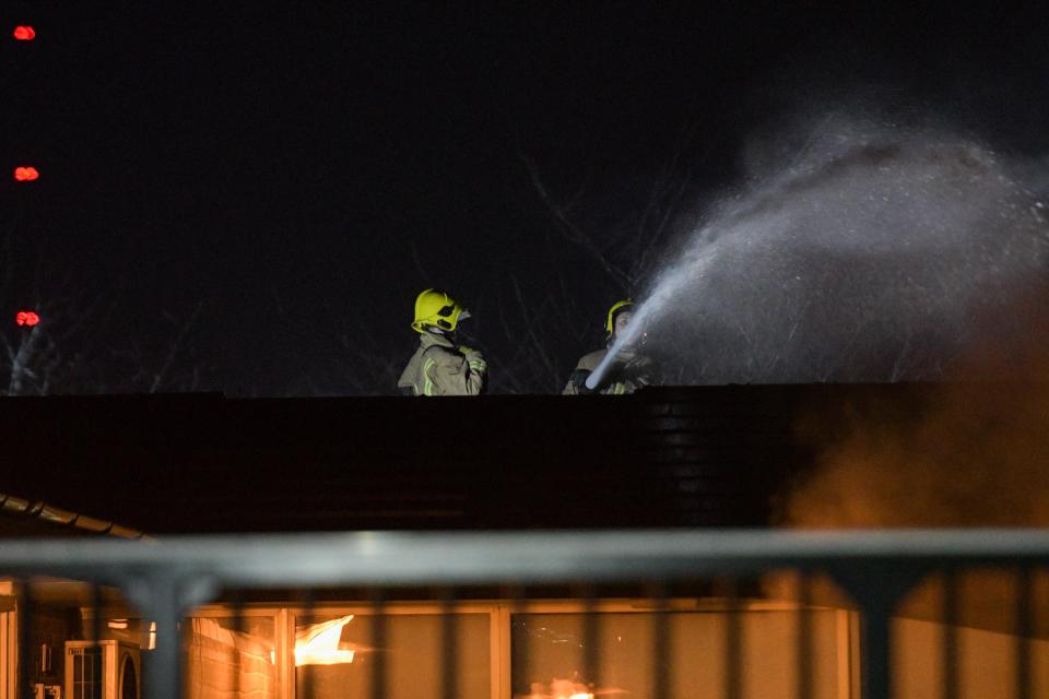  Ten fire engines were deployed to the scene tackling the blaze in Tamworth