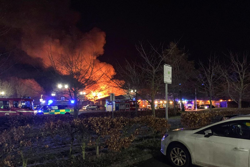 A man has been arrested on suspicion of arson after a fire broke out at the Tamworth hospital