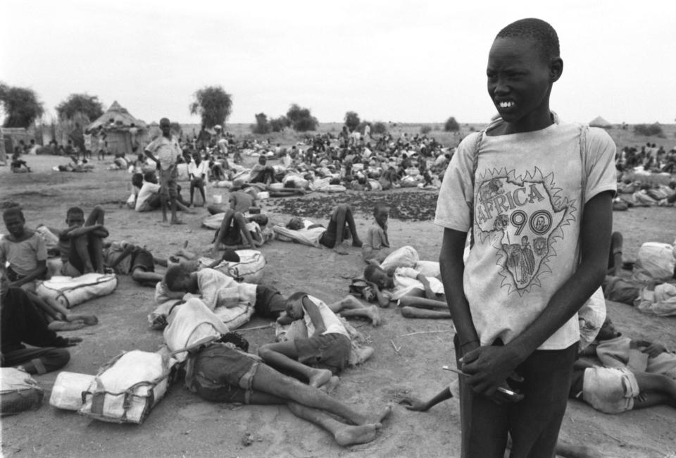  Lost Boys arrive in Nasir, Southern Sudan after fleeing Itang refugee camp in Ethiopia, after a two week journey in 1991