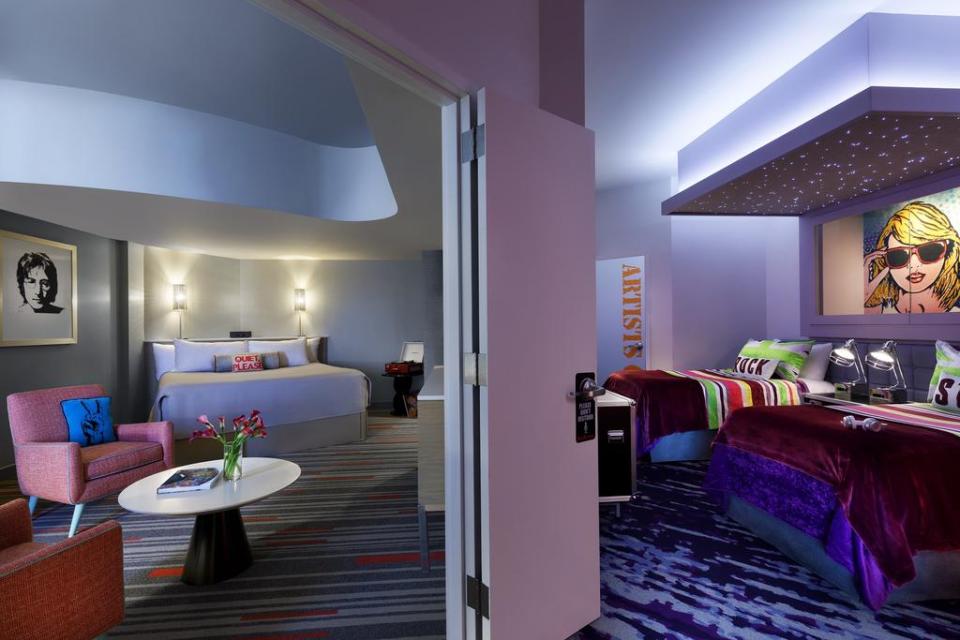 Hard Rock Hotel allows up to five people to stay in one room