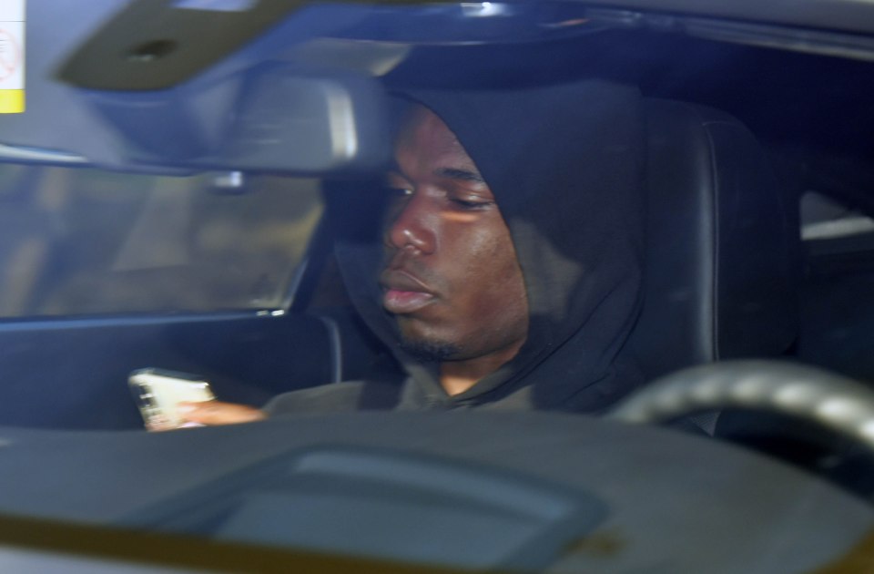  Paul Pogba didn't look in the best of spirits as he reported for training at Carrington earlier today