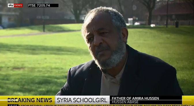  Amira Abase's dad, pictured today, says his daughter should be allowed to return to the UK after joining ISIS