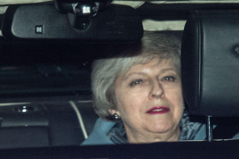  Theresa May being driven away from Parliament after another humiliating defeat