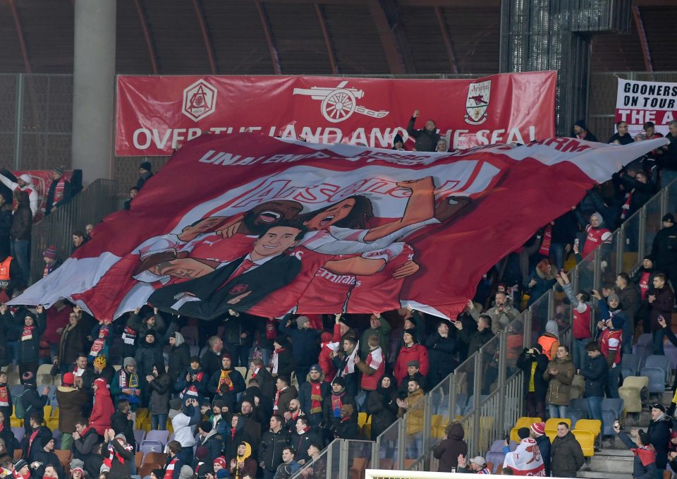  Arsenal fans were out in force for the away leg in Belarus