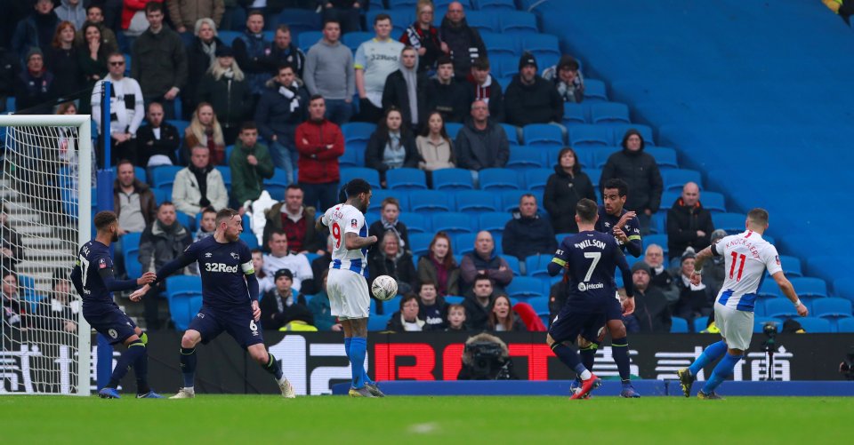  Anthony Knockaert fired Brighton into a first-half lead and the Premier League side were in control